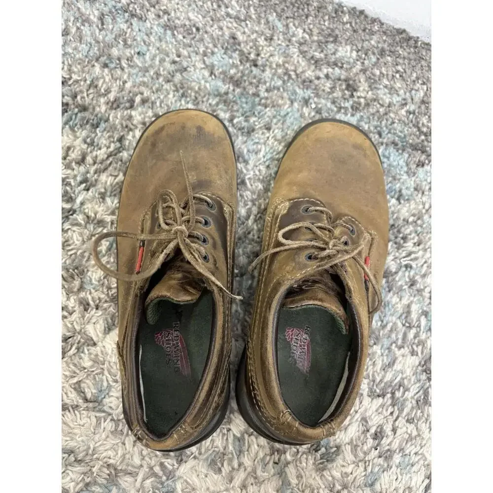 Red Wing Shoes Mens Size 8.5 King Toe Brown Leather Oxfords Chunky Low Ankle